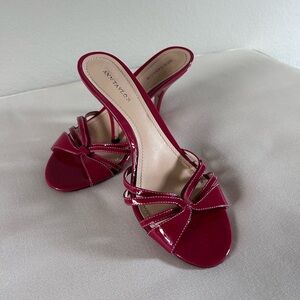 Ann Taylor Red Patent Strappy Heels